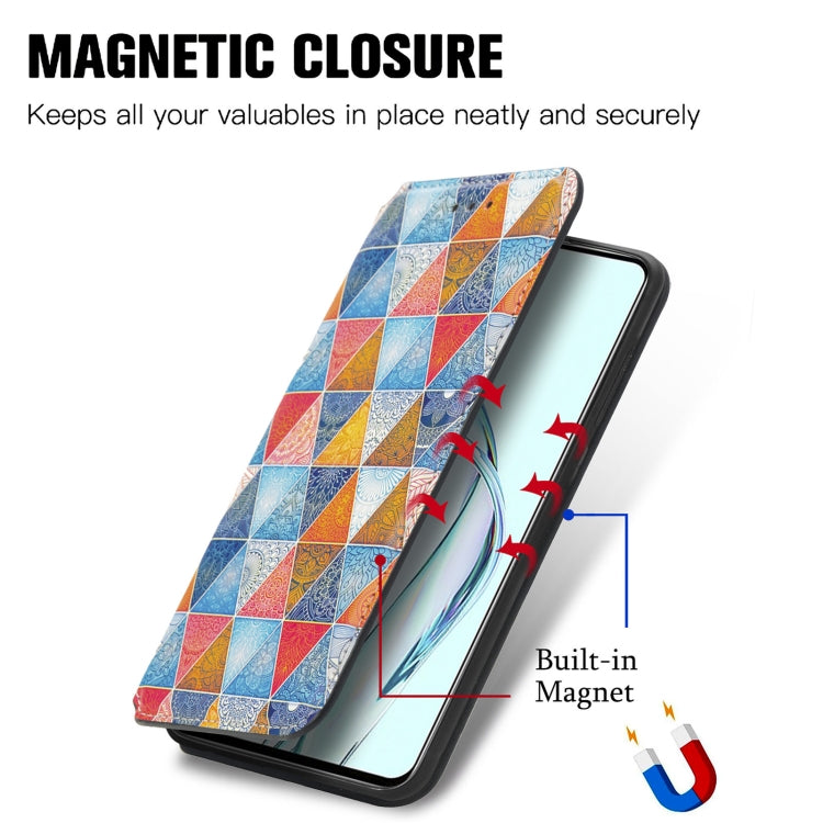 For ZTE Axon 30 5G Colorful Magnetic Horizontal Flip PU Leather Case with Holder & Card Slot & Wallet