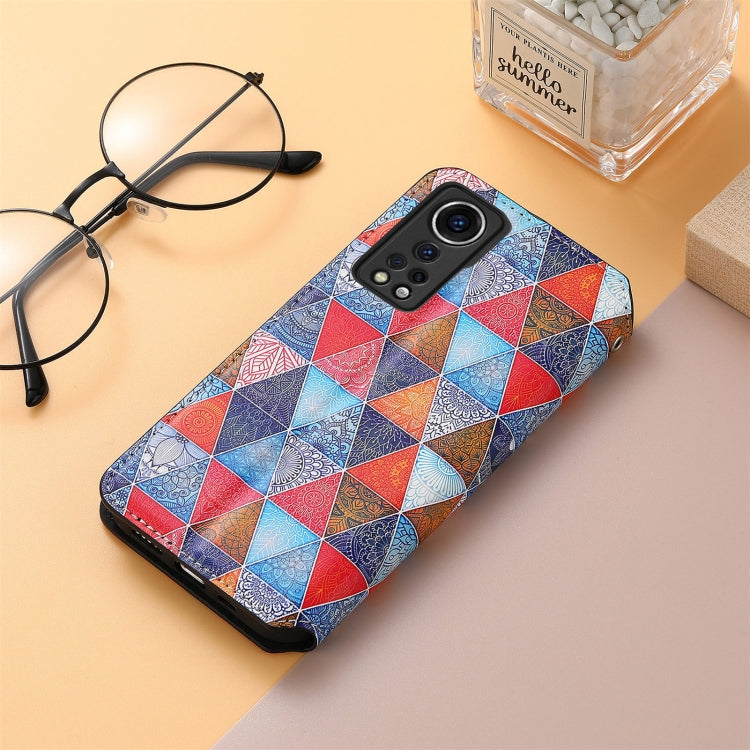 For ZTE Axon 30 5G Colorful Magnetic Horizontal Flip PU Leather Case with Holder & Card Slot & Wallet