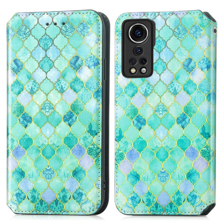For ZTE Axon 30 5G Colorful Magnetic Horizontal Flip PU Leather Case with Holder & Card Slot & Wallet