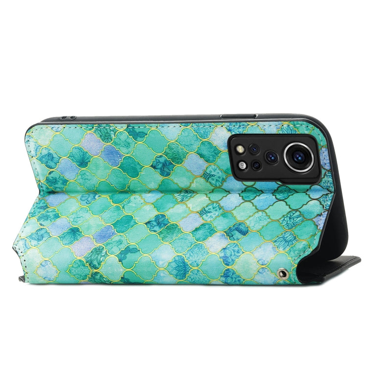 For ZTE Axon 30 5G Colorful Magnetic Horizontal Flip PU Leather Case with Holder & Card Slot & Wallet
