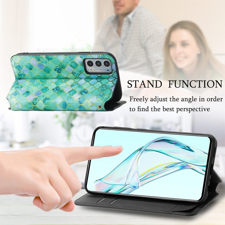 For ZTE Axon 30 5G Colorful Magnetic Horizontal Flip PU Leather Case with Holder & Card Slot & Wallet