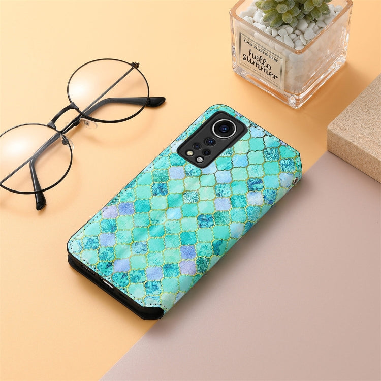 For ZTE Axon 30 5G Colorful Magnetic Horizontal Flip PU Leather Case with Holder & Card Slot & Wallet