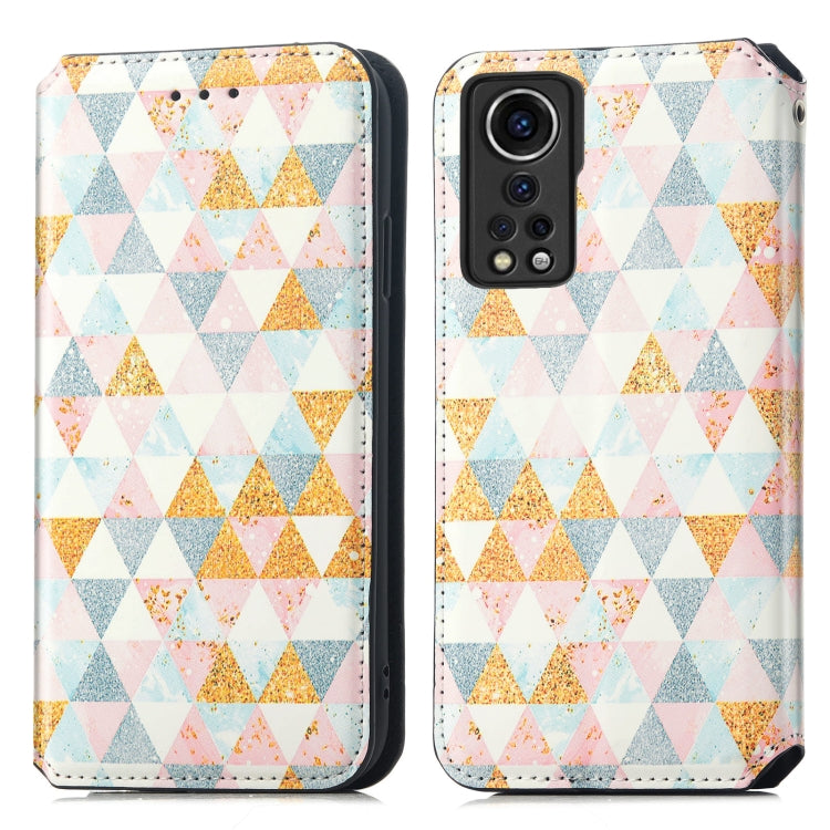 For ZTE Axon 30 5G Colorful Magnetic Horizontal Flip PU Leather Case with Holder & Card Slot & Wallet