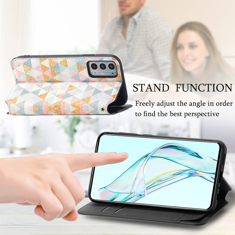 For ZTE Axon 30 5G Colorful Magnetic Horizontal Flip PU Leather Case with Holder & Card Slot & Wallet