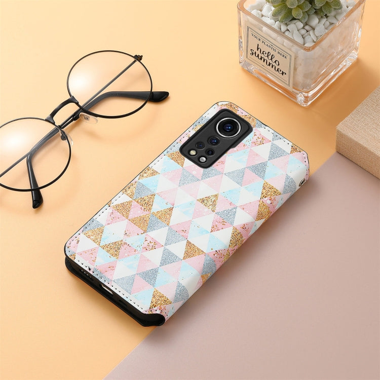 For ZTE Axon 30 5G Colorful Magnetic Horizontal Flip PU Leather Case with Holder & Card Slot & Wallet