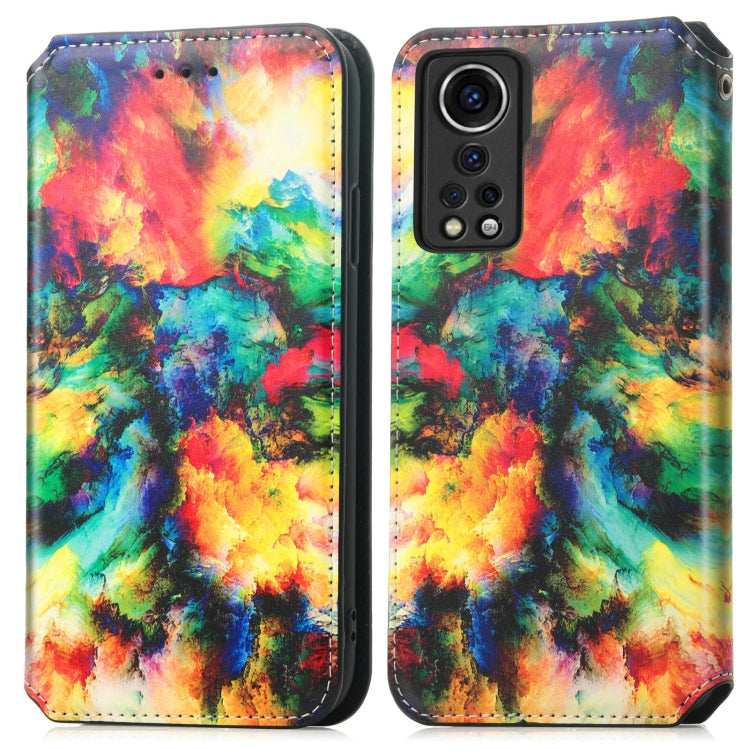For ZTE Axon 30 5G Colorful Magnetic Horizontal Flip PU Leather Case with Holder & Card Slot & Wallet