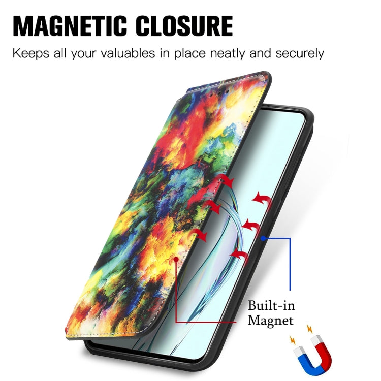 For ZTE Axon 30 5G Colorful Magnetic Horizontal Flip PU Leather Case with Holder & Card Slot & Wallet
