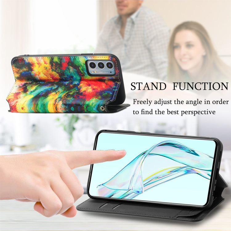For ZTE Axon 30 5G Colorful Magnetic Horizontal Flip PU Leather Case with Holder & Card Slot & Wallet