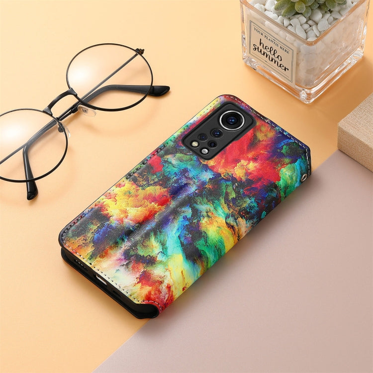 For ZTE Axon 30 5G Colorful Magnetic Horizontal Flip PU Leather Case with Holder & Card Slot & Wallet