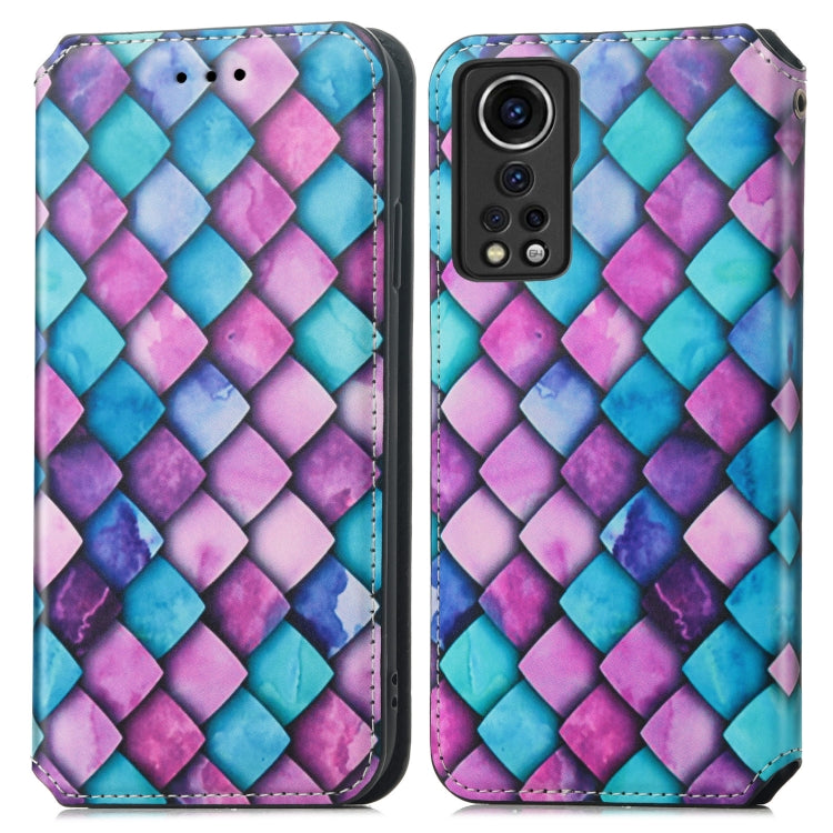 For ZTE Axon 30 5G Colorful Magnetic Horizontal Flip PU Leather Case with Holder & Card Slot & Wallet