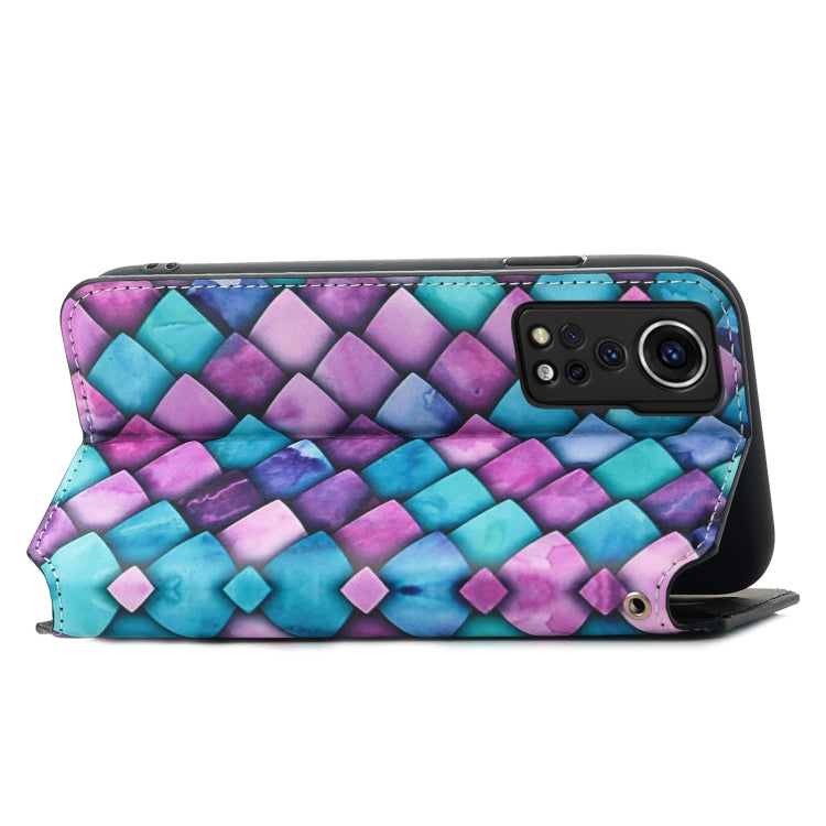 For ZTE Axon 30 5G Colorful Magnetic Horizontal Flip PU Leather Case with Holder & Card Slot & Wallet