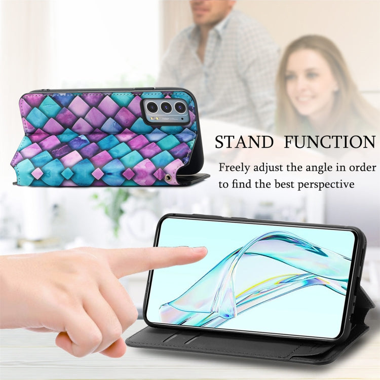 For ZTE Axon 30 5G Colorful Magnetic Horizontal Flip PU Leather Case with Holder & Card Slot & Wallet