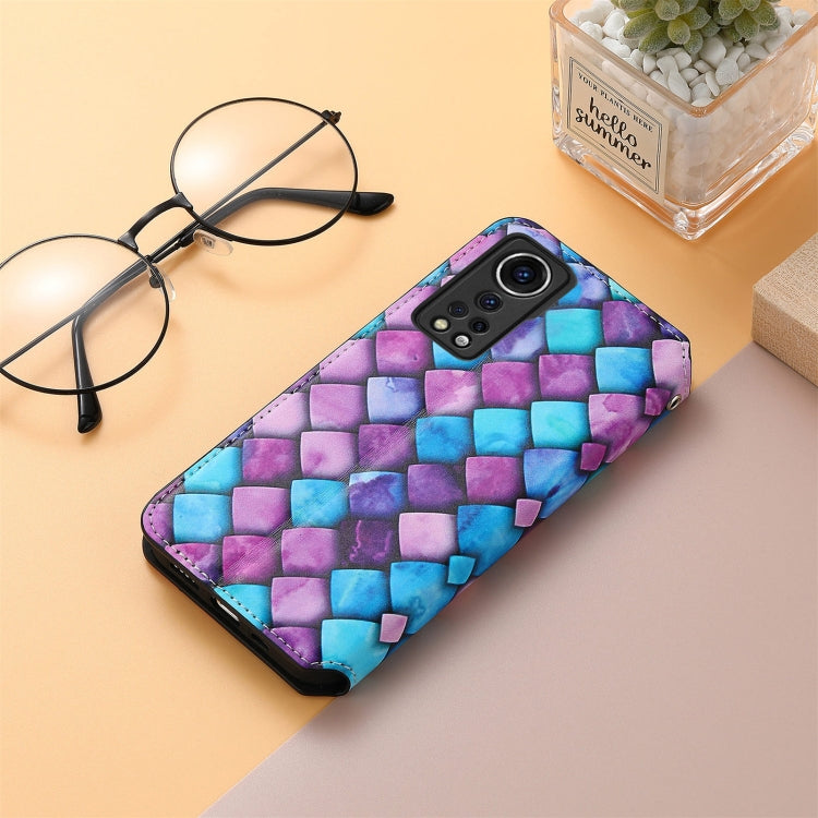 For ZTE Axon 30 5G Colorful Magnetic Horizontal Flip PU Leather Case with Holder & Card Slot & Wallet