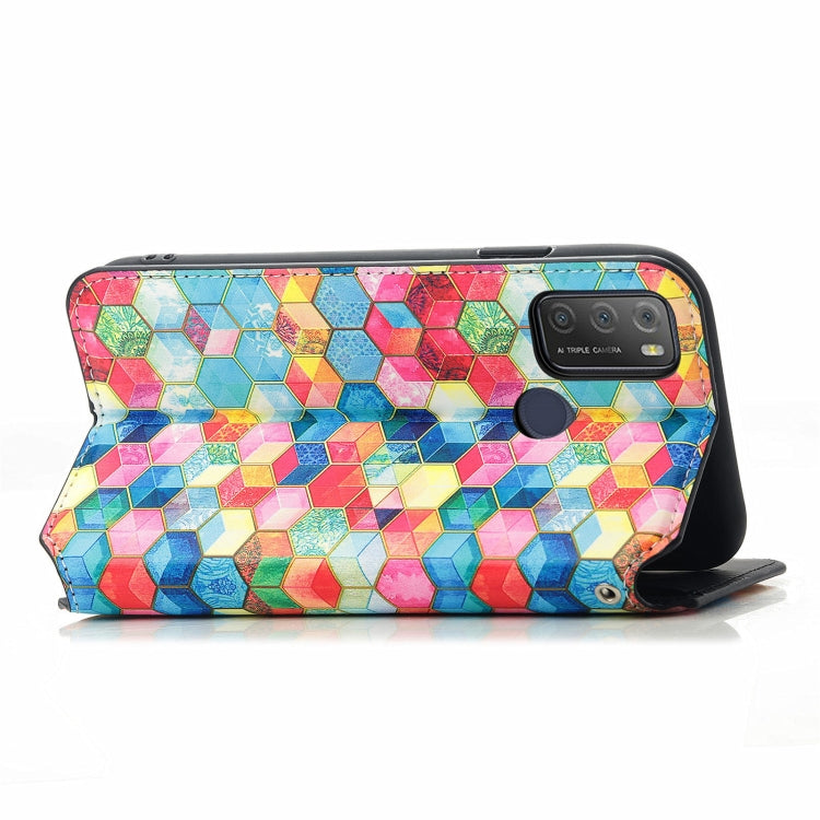 For Alcatel 1S (2021) Colorful Magnetic Horizontal Flip PU Leather Case with Holder & Card Slot & Wallet