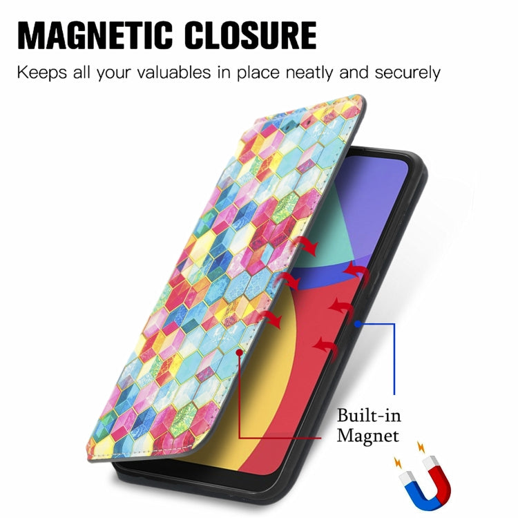 For Alcatel 1S (2021) Colorful Magnetic Horizontal Flip PU Leather Case with Holder & Card Slot & Wallet