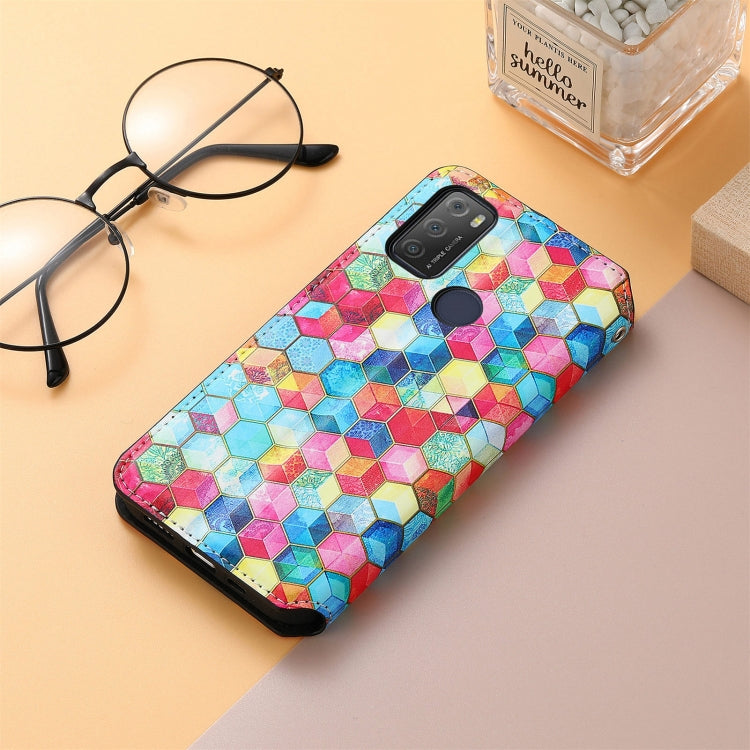 For Alcatel 1S (2021) Colorful Magnetic Horizontal Flip PU Leather Case with Holder & Card Slot & Wallet
