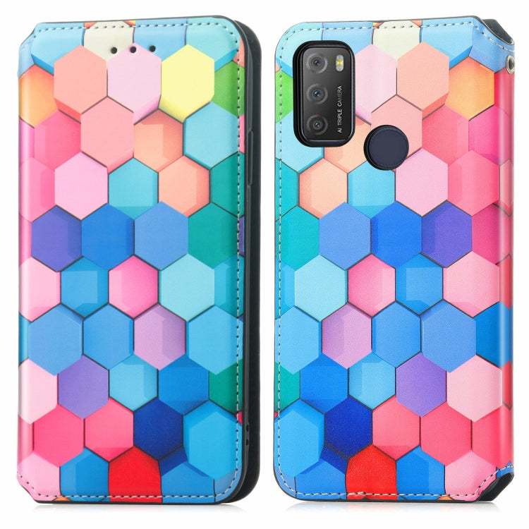 For Alcatel 1S (2021) Colorful Magnetic Horizontal Flip PU Leather Case with Holder & Card Slot & Wallet