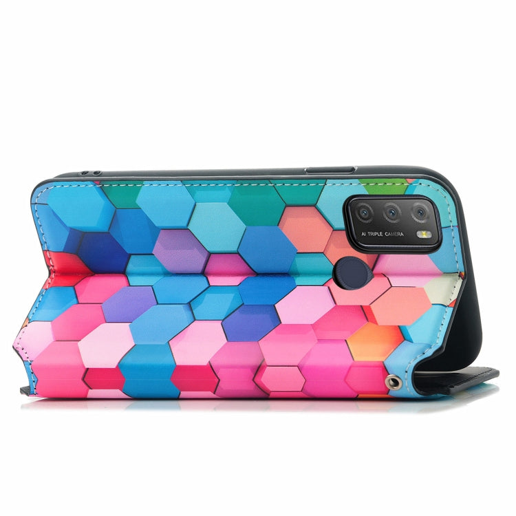 For Alcatel 1S (2021) Colorful Magnetic Horizontal Flip PU Leather Case with Holder & Card Slot & Wallet