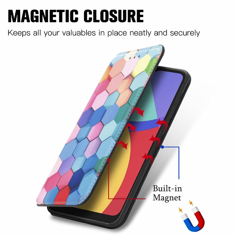 For Alcatel 1S (2021) Colorful Magnetic Horizontal Flip PU Leather Case with Holder & Card Slot & Wallet