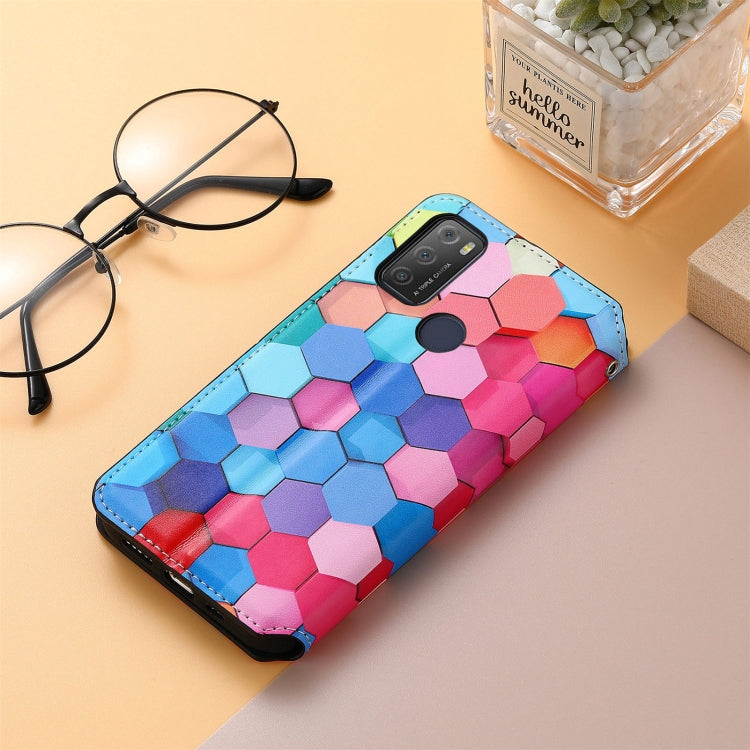 For Alcatel 1S (2021) Colorful Magnetic Horizontal Flip PU Leather Case with Holder & Card Slot & Wallet