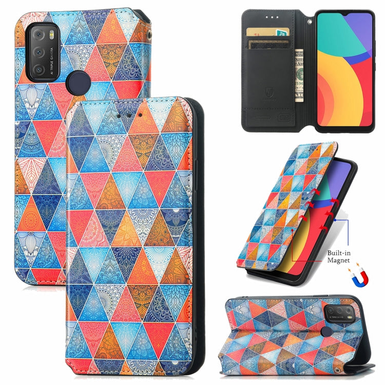 For Alcatel 1S (2021) Colorful Magnetic Horizontal Flip PU Leather Case with Holder & Card Slot & Wallet