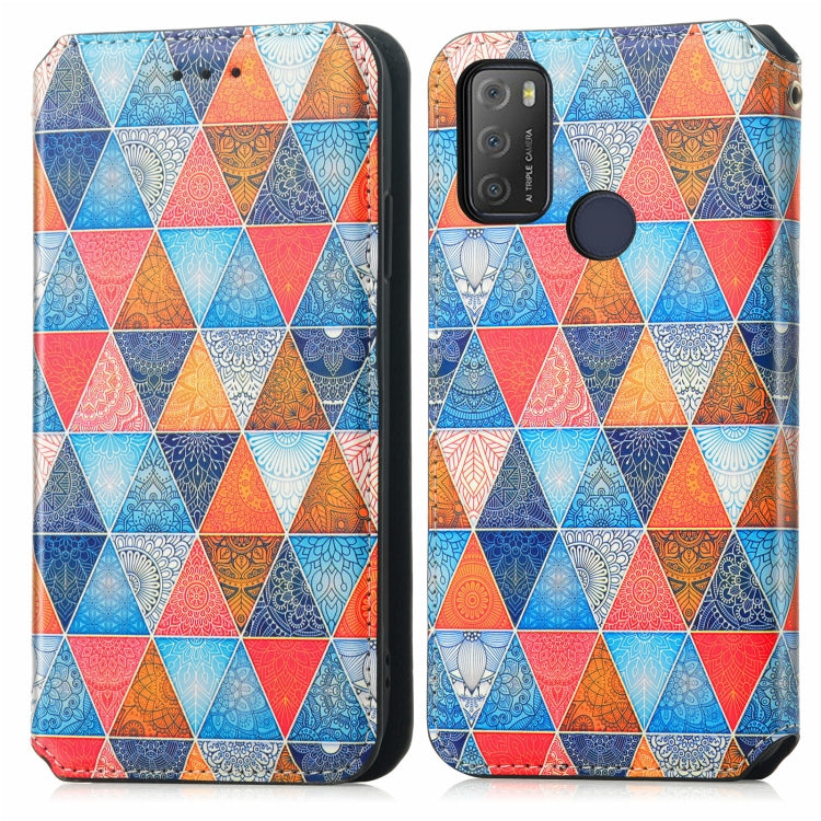 For Alcatel 1S (2021) Colorful Magnetic Horizontal Flip PU Leather Case with Holder & Card Slot & Wallet