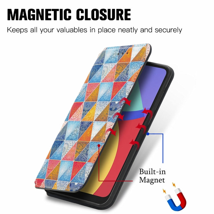 For Alcatel 1S (2021) Colorful Magnetic Horizontal Flip PU Leather Case with Holder & Card Slot & Wallet