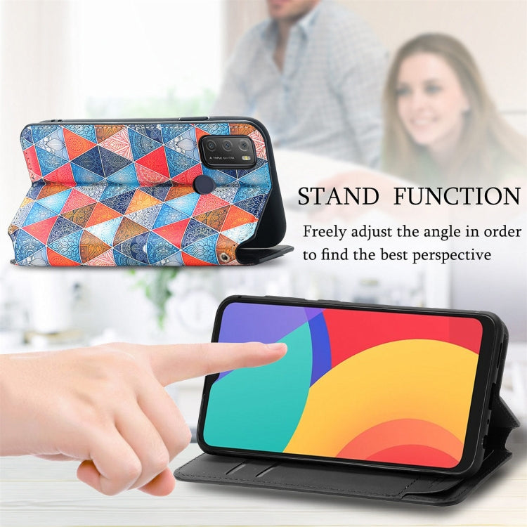 For Alcatel 1S (2021) Colorful Magnetic Horizontal Flip PU Leather Case with Holder & Card Slot & Wallet