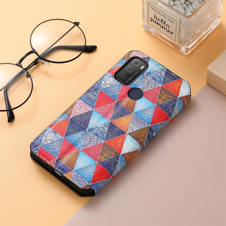For Alcatel 1S (2021) Colorful Magnetic Horizontal Flip PU Leather Case with Holder & Card Slot & Wallet