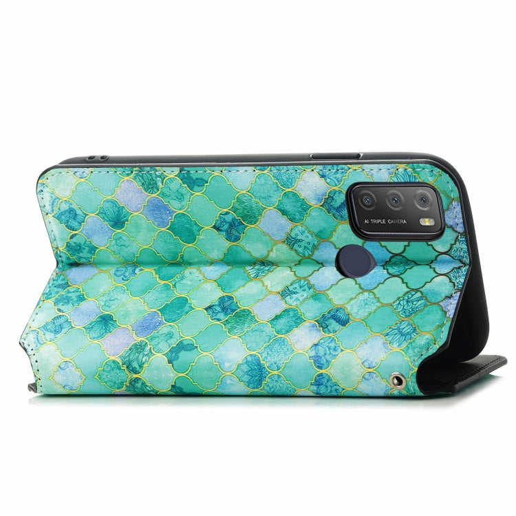For Alcatel 1S (2021) Colorful Magnetic Horizontal Flip PU Leather Case with Holder & Card Slot & Wallet