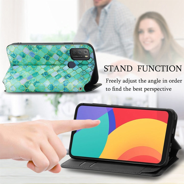 For Alcatel 1S (2021) Colorful Magnetic Horizontal Flip PU Leather Case with Holder & Card Slot & Wallet