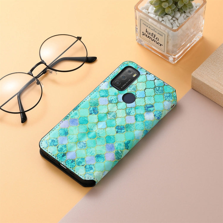 For Alcatel 1S (2021) Colorful Magnetic Horizontal Flip PU Leather Case with Holder & Card Slot & Wallet