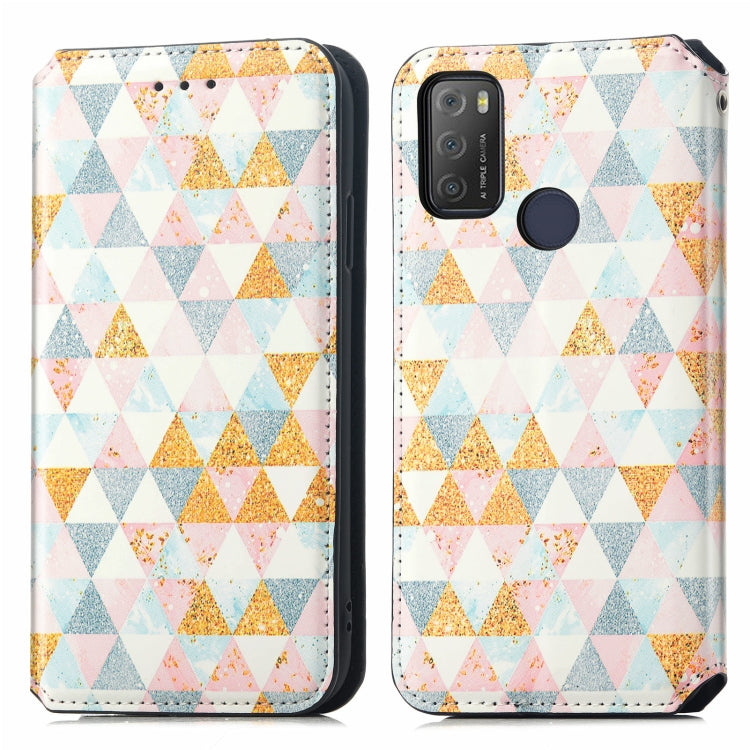 For Alcatel 1S (2021) Colorful Magnetic Horizontal Flip PU Leather Case with Holder & Card Slot & Wallet