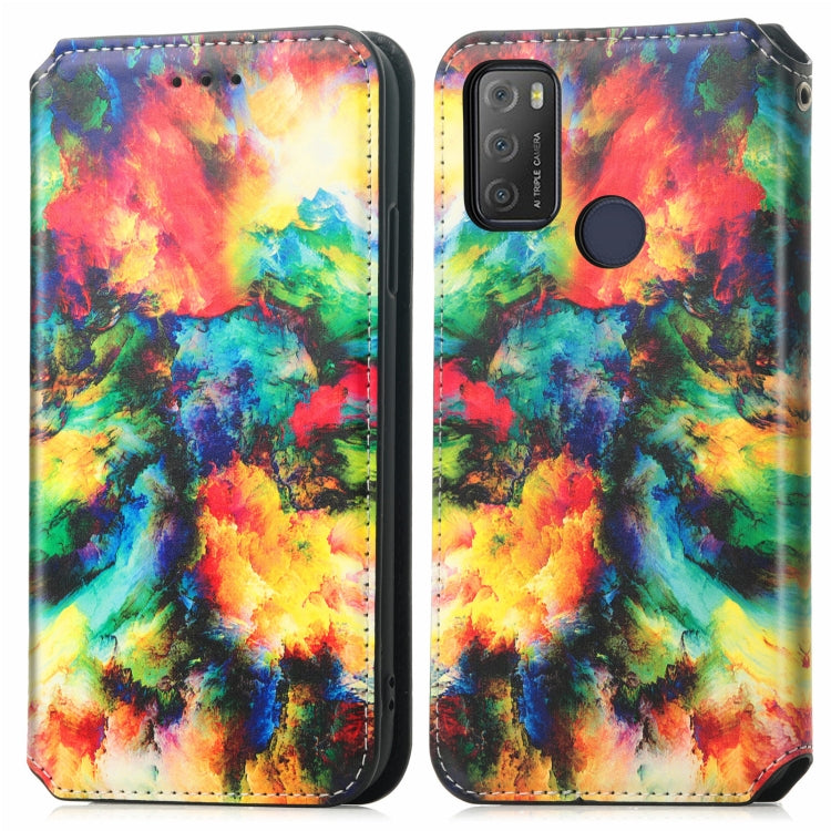 For Alcatel 1S (2021) Colorful Magnetic Horizontal Flip PU Leather Case with Holder & Card Slot & Wallet