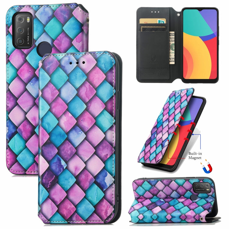 For Alcatel 1S (2021) Colorful Magnetic Horizontal Flip PU Leather Case with Holder & Card Slot & Wallet