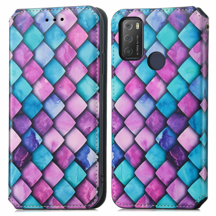 For Alcatel 1S (2021) Colorful Magnetic Horizontal Flip PU Leather Case with Holder & Card Slot & Wallet