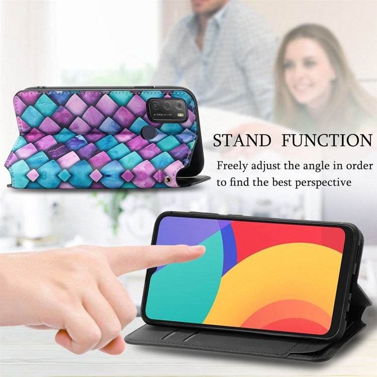 For Alcatel 1S (2021) Colorful Magnetic Horizontal Flip PU Leather Case with Holder & Card Slot & Wallet