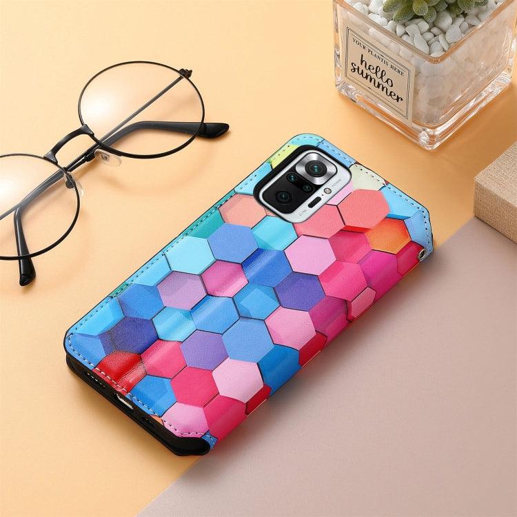 For Xiaomi Redmi Note 10 Pro Colorful Magnetic Horizontal Flip PU Leather Case with Holder & Card Slot & Wallet