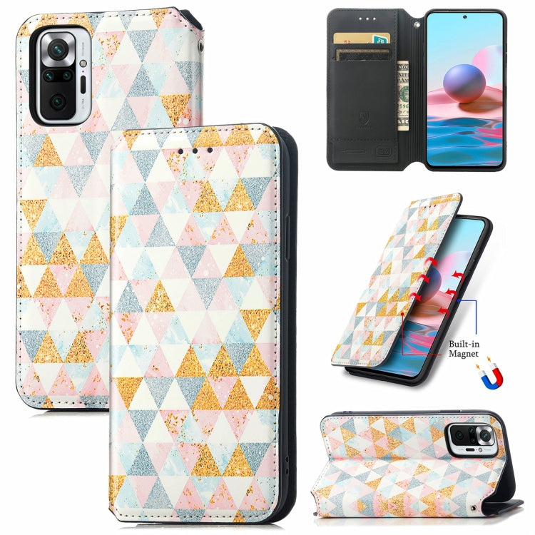 For Xiaomi Redmi Note 10 Pro Colorful Magnetic Horizontal Flip PU Leather Case with Holder & Card Slot & Wallet