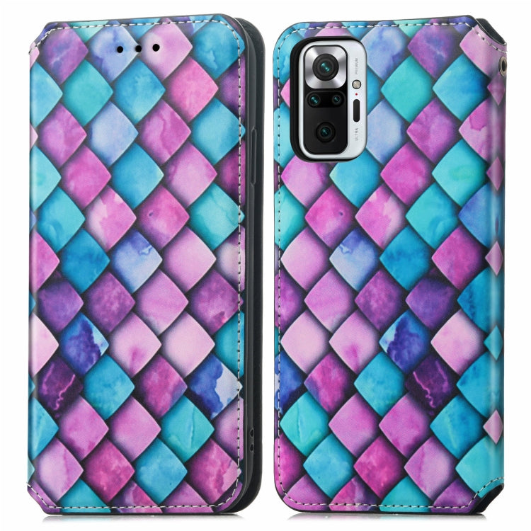 For Xiaomi Redmi Note 10 Pro Colorful Magnetic Horizontal Flip PU Leather Case with Holder & Card Slot & Wallet