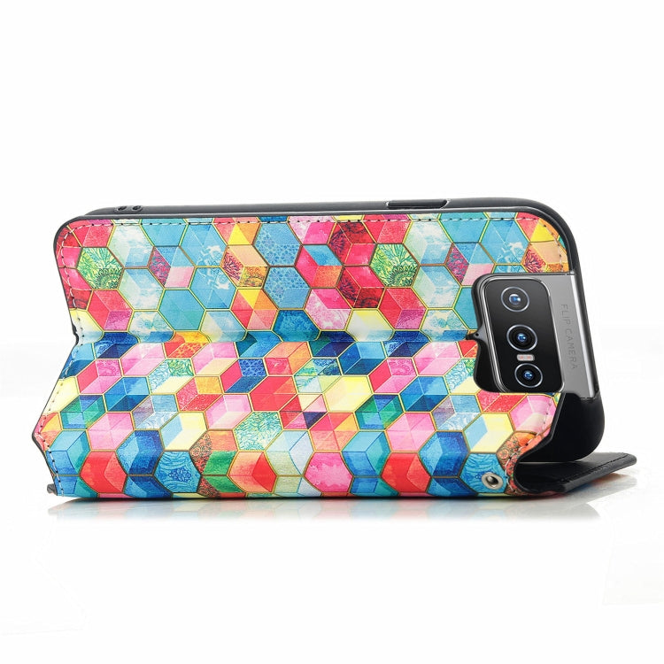 For Asus Zenfone 8 Flip Colorful Magnetic Horizontal Flip PU Leather Case with Holder & Card Slot & Wallet