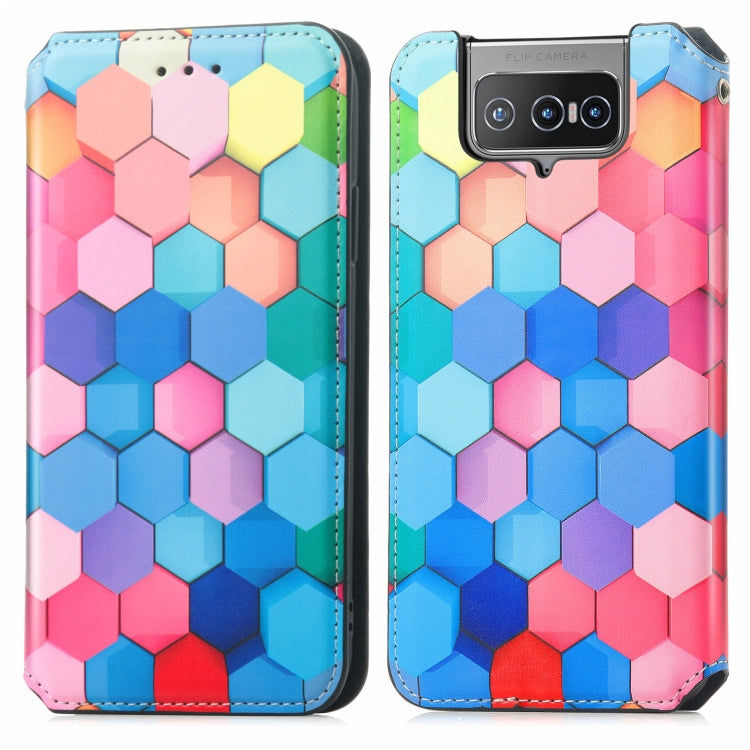 For Asus Zenfone 8 Flip Colorful Magnetic Horizontal Flip PU Leather Case with Holder & Card Slot & Wallet