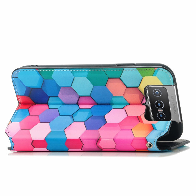 For Asus Zenfone 8 Flip Colorful Magnetic Horizontal Flip PU Leather Case with Holder & Card Slot & Wallet