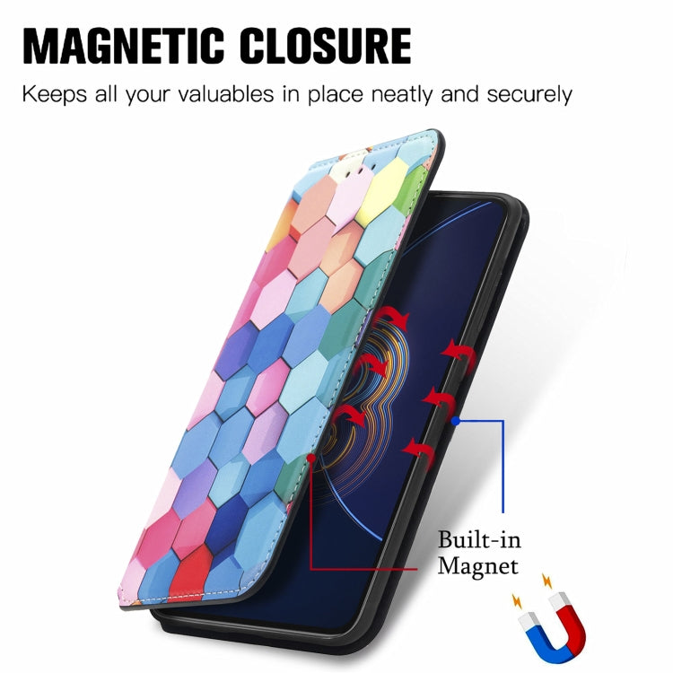For Asus Zenfone 8 Flip Colorful Magnetic Horizontal Flip PU Leather Case with Holder & Card Slot & Wallet