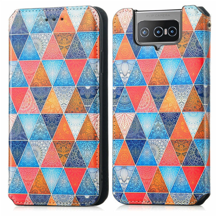 For Asus Zenfone 8 Flip Colorful Magnetic Horizontal Flip PU Leather Case with Holder & Card Slot & Wallet