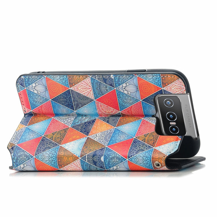 For Asus Zenfone 8 Flip Colorful Magnetic Horizontal Flip PU Leather Case with Holder & Card Slot & Wallet