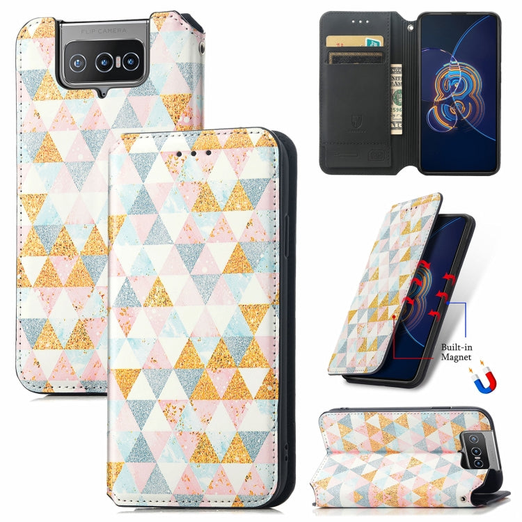 For Asus Zenfone 8 Flip Colorful Magnetic Horizontal Flip PU Leather Case with Holder & Card Slot & Wallet
