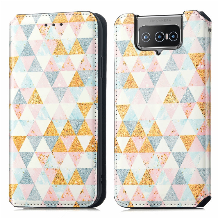 For Asus Zenfone 8 Flip Colorful Magnetic Horizontal Flip PU Leather Case with Holder & Card Slot & Wallet