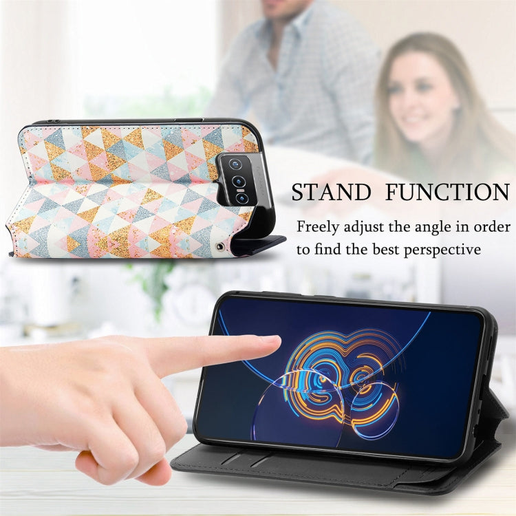 For Asus Zenfone 8 Flip Colorful Magnetic Horizontal Flip PU Leather Case with Holder & Card Slot & Wallet