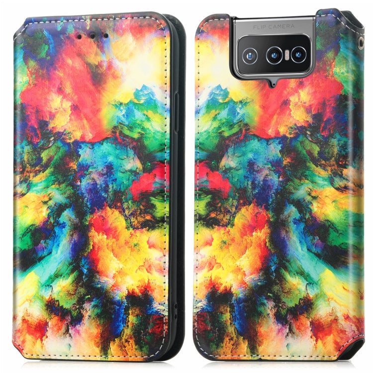 For Asus Zenfone 8 Flip Colorful Magnetic Horizontal Flip PU Leather Case with Holder & Card Slot & Wallet